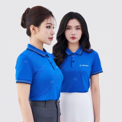 Mẫu áo polo đồng phục màu bích cổ dệt Boeing-5