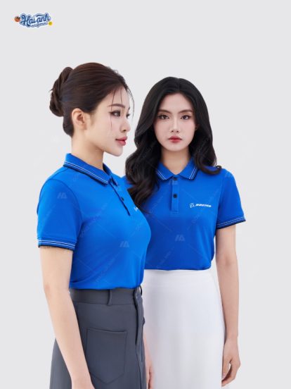 Mẫu áo polo đồng phục màu bích cổ dệt Boeing-5