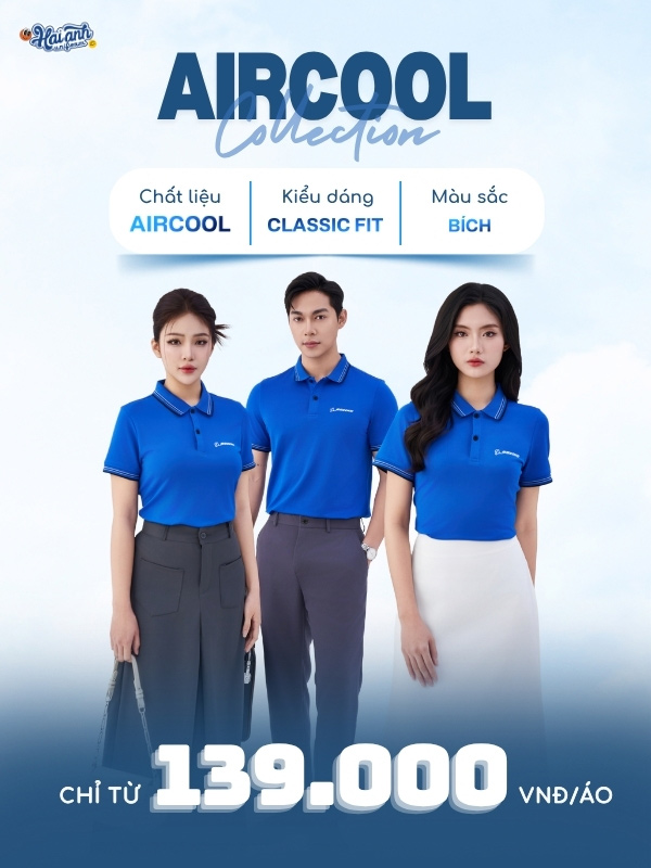 Mẫu áo đồng phục công ty màu bích Boeing thiết kế hiện đại, tối giản