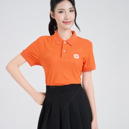 Mẫu áo polo đồng phục công ty màu cam Xiao Mi