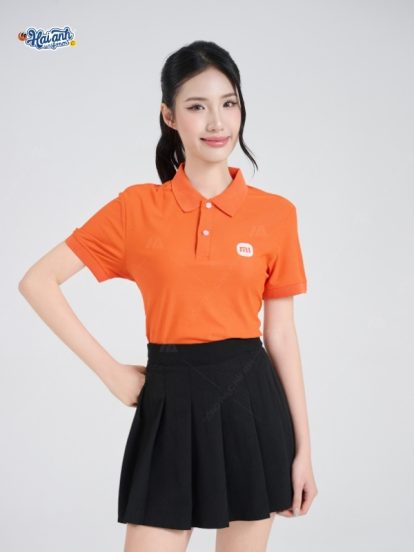 Mẫu áo polo đồng phục công ty màu cam Xiao Mi
