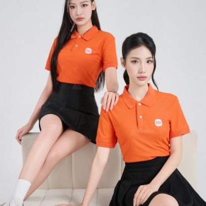 Mẫu áo polo đồng phục công ty màu cam Xiao Mi-2
