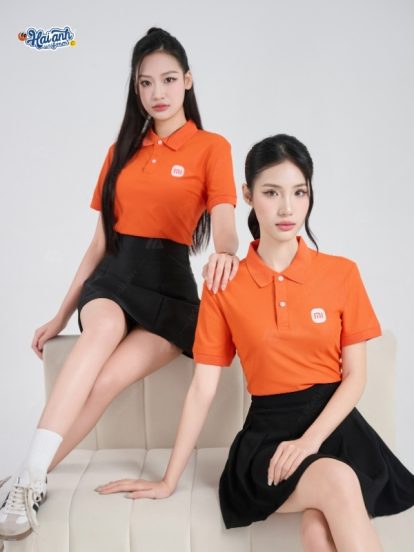 Mẫu áo polo đồng phục công ty màu cam Xiao Mi-2