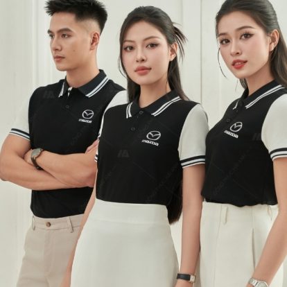 Mẫu đồng phục công ty màu đen Mazda