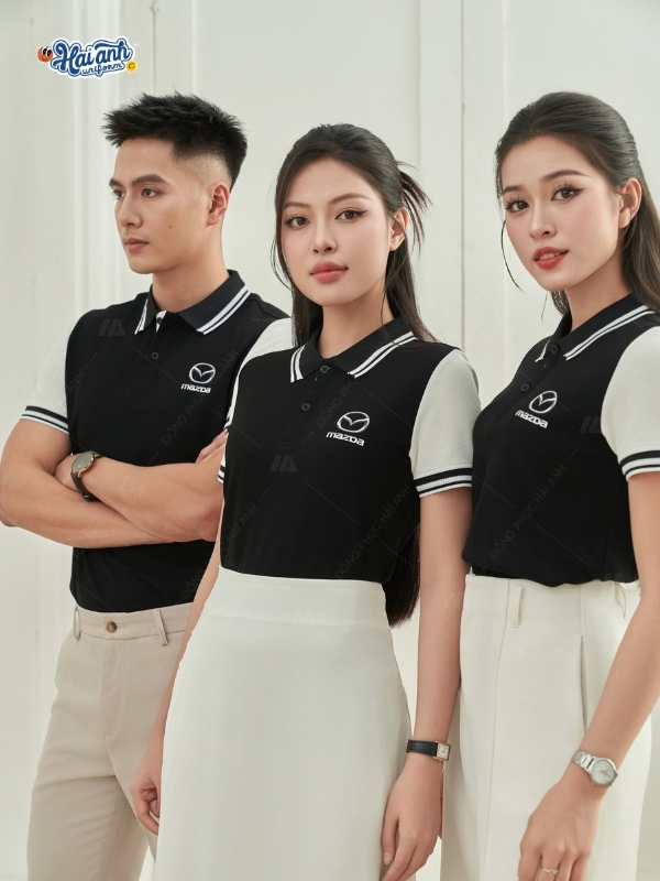 Áo polo đồng phục công ty Mazda màu đen không chỉ đơn giản là trang phục mà còn là cách để thể hiện ...