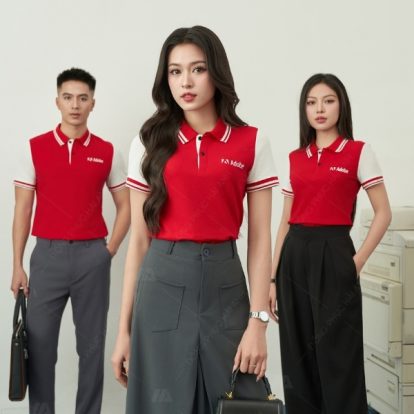 Mẫu áo đồng phục công ty màu đỏ Adobe-2