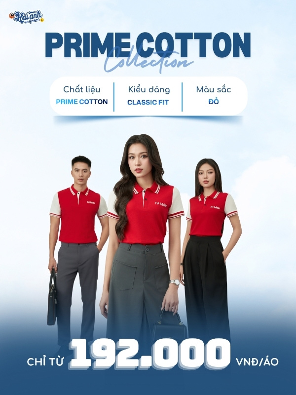 Chi tiết mẫu áo đồng phục màu đỏ in logo Adobe