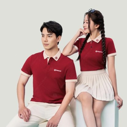 Mẫu đồng phục công ty màu đỏ đô Pinterest - 2