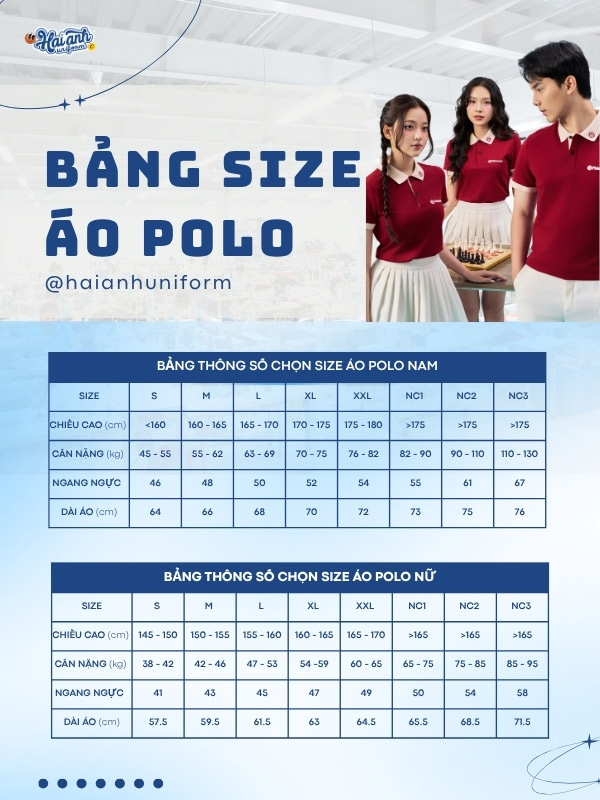 Tham khảo bảng size chi tiết áo polo đồng phục màu đỏ đô Pinterest