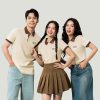 Mẫu áo polo đồng phục Phê La màu kem cheese