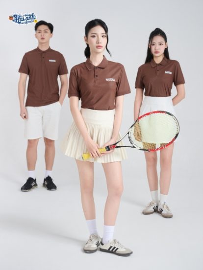 Mẫu áo polo màu nâu Nestle - 2