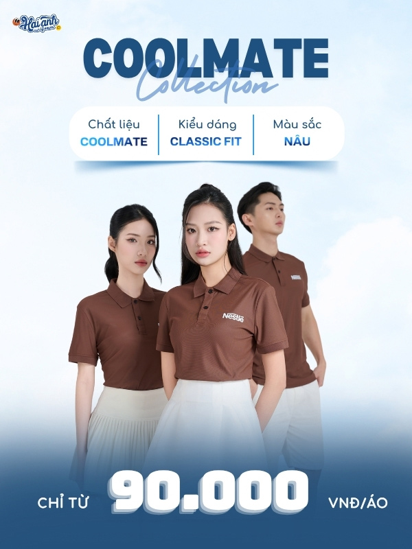 Mẫu áo polo màu nâu Nestle Uniform
