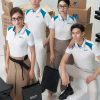 Mẫu áo đồng phục BIDV màu trắng phối vai