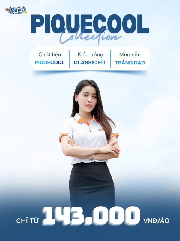 Mẫu áo đồng phục FPT màu trắng gạo phối cam