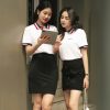 Mẫu áo đồng phục công ty Thaco màu trắng gạo cổ dệt