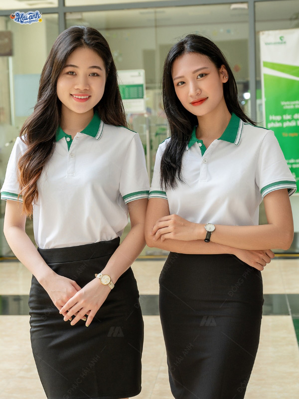 Điểm nổi bật và tính ứng dụng của áo polo màu trắng gạo phối xanh lá Aircool