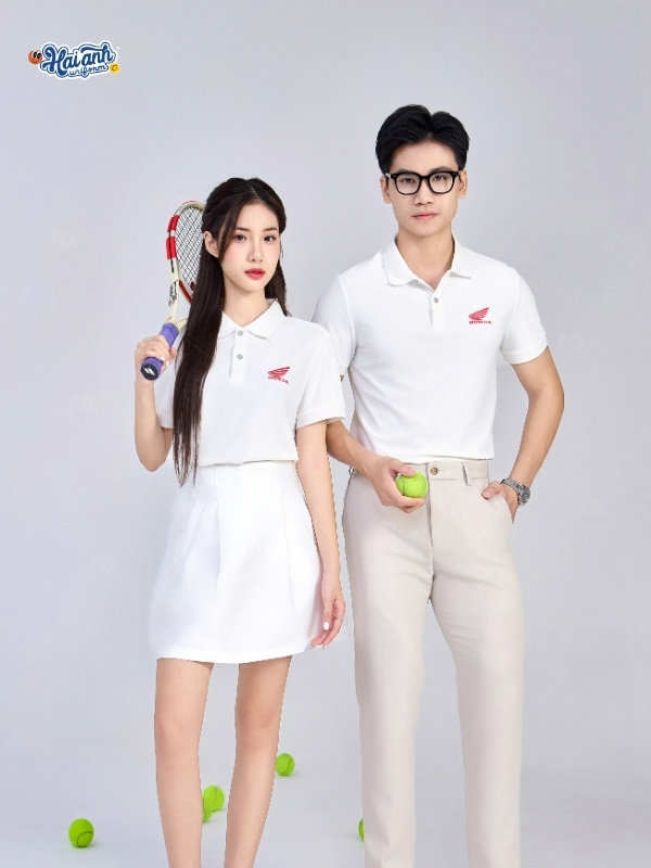 Mẫu đồng phục Honda màu trắng
