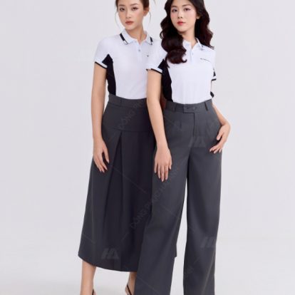 Mẫu áo đồng phục công ty Vinfast màu trắng gạo