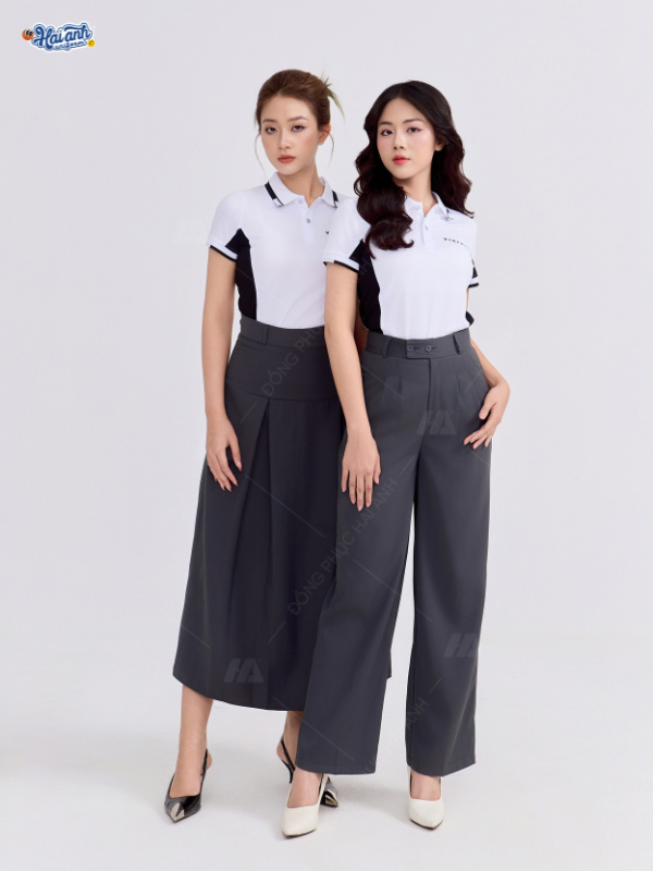 Mẫu áo đồng phục công ty Vinfast màu trắng gạo