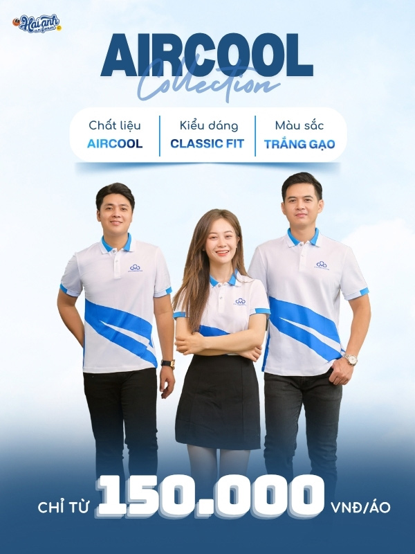 Mẫu áo polo đồng phục công ty màu trắng gạo phối thân CMC Corporation