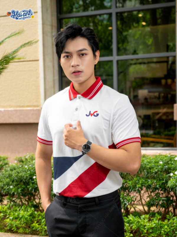 Đặc trưng của thiết kế áo polo đồng phục công ty phối thân JVG