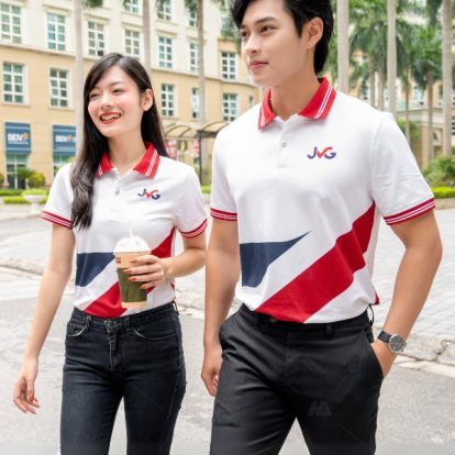 Mẫu áo polo đồng phục công ty phối màu JVG-2