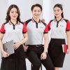 Mẫu áo đồng phục polo Seabank màu trắng phối vai