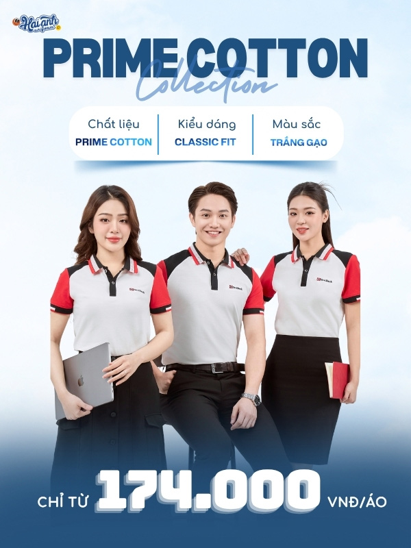 Mẫu đồng phục ngân hàng Seabank màu trắng gạo phối vai