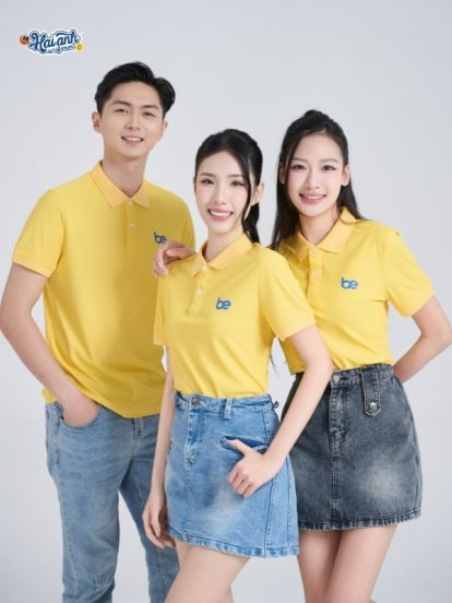 Mẫu áo đồng phục Be màu vàng cúc