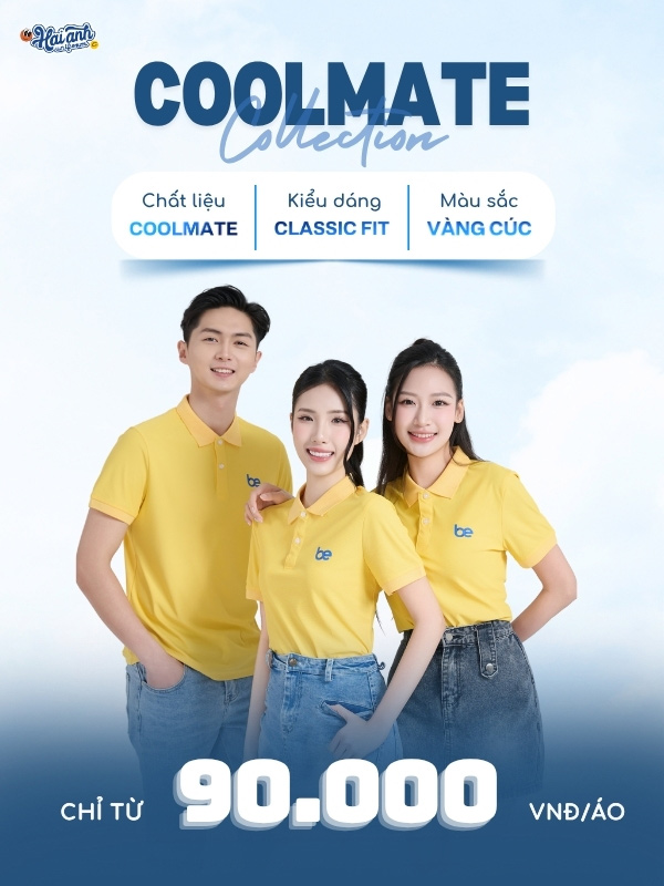 Mẫu áo thun màu vàng cúc Be tại Hải Anh Uniform