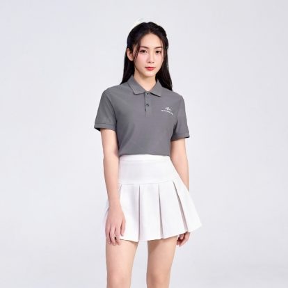 Mẫu áo polo màu xám Shopdunk đồng phục - 1