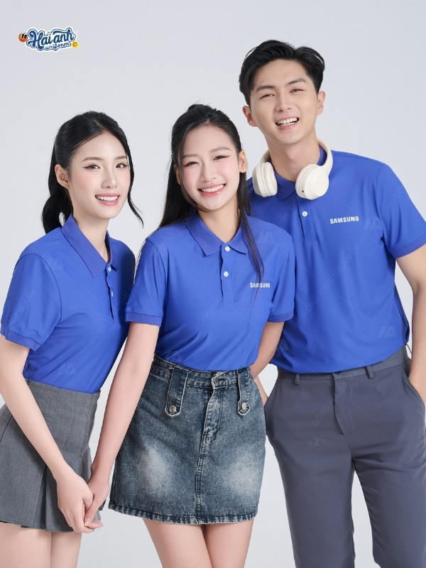 Điểm đặc trưng trong thiết kế áo đồng phục màu xanh bích Samsung