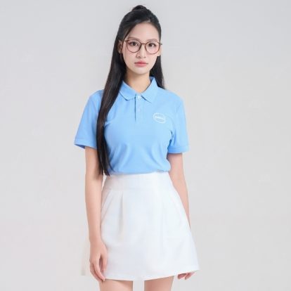Mẫu áo polo màu xanh biển Dell