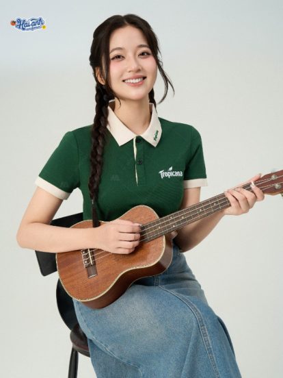 Mẫu áo polo đồng phục công ty màu xanh iris Tropicana - 2