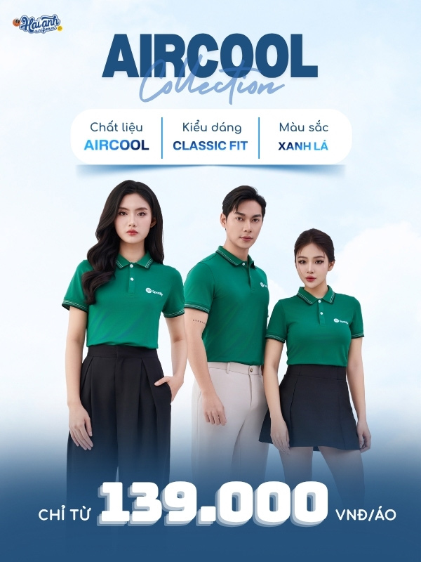 Mẫu áo polo đồng phục công ty màu xanh lá cây Spotify cổ dệt
