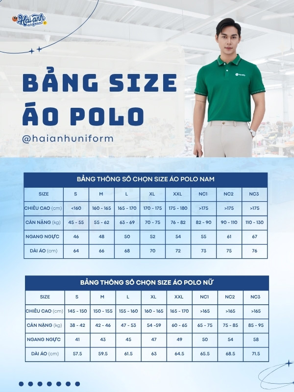 Gợi ý bảng size áo đồng phục công ty màu xanh lá Spotify kiểu polo cổ dệt