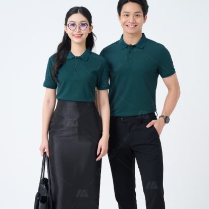 Mẫu áo polo màu xanh ve chai