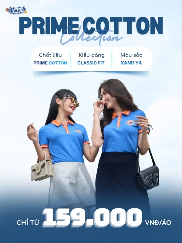 Mẫu áo đồng phục công ty màu xanh ya phối cổ dệt cam Gulf