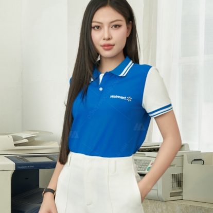 Mẫu áo đồng phục công ty màu xanh ya Walmart - 2