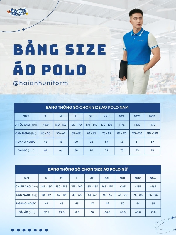 Bảng size mẫu đồng phục công ty Walmart màu xanh ya