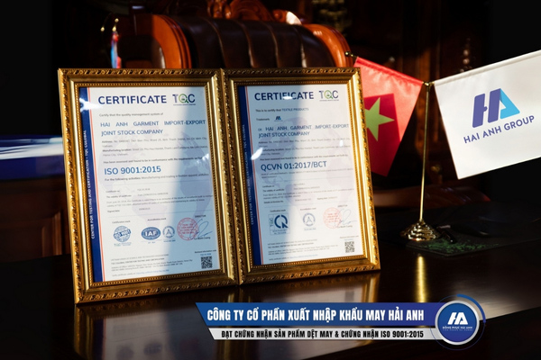 Thương hiệu đạt chuẩn, nhận chứng nhận ISO 9001:2015