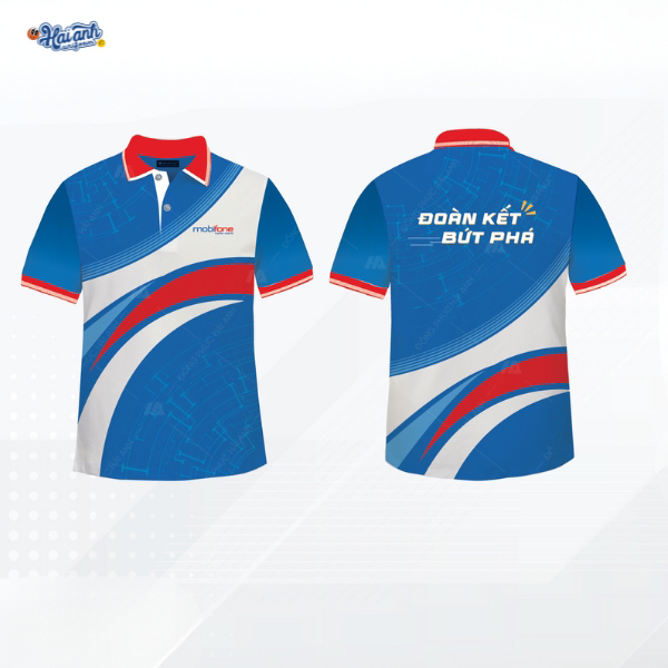 Áo polo đồng phục Mobifone do Hải Anh Uniform thiết kế
