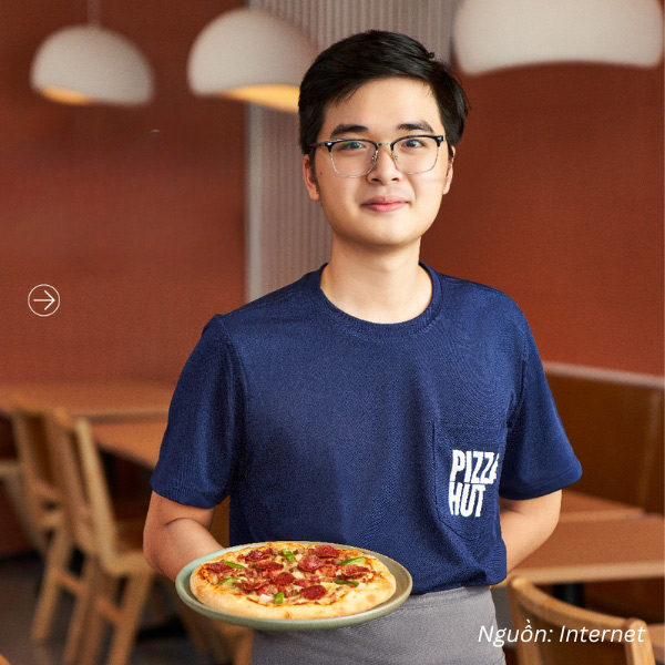 Áo thun cổ tròn Pizza Hut màu xanh dương