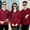 mẫu áo khoác đồng phục công ty Windbreaker màu đỏ mận - 1