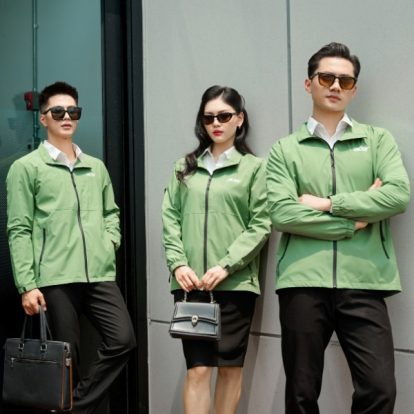 Mẫu Áo Khoác Đồng Phục Công Ty Windbreaker Màu Vỏ Đậu - 1