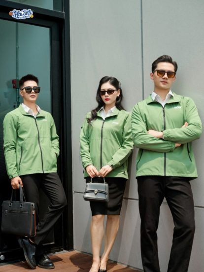Mẫu Áo Khoác Đồng Phục Công Ty Windbreaker Màu Vỏ Đậu - 1