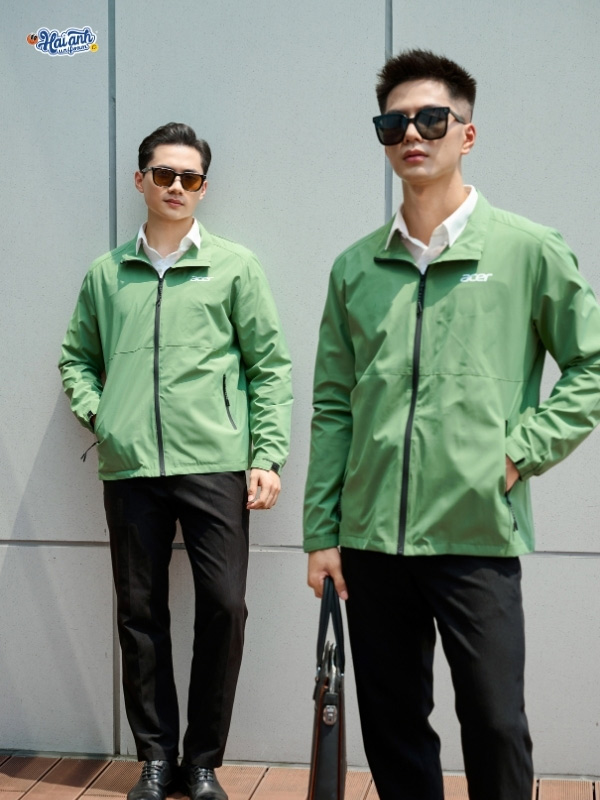 Mẫu áo Windbreaker màu vỏ đậu chất liệu vải Nanomate Plus cao cấp