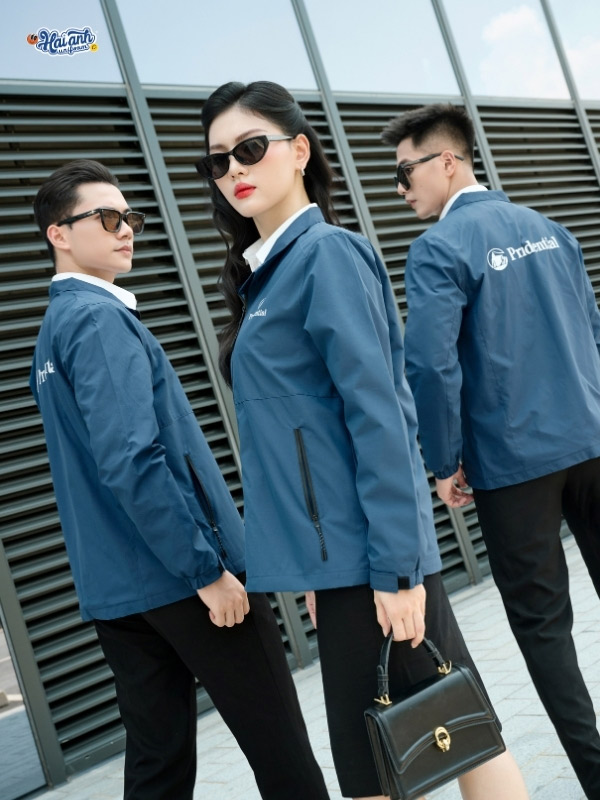 Áo khoác đồng phục Windbreaker màu xanh đá chất liệu Nanomate Plus