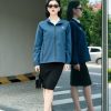 Mẫu áo khoác đồng phục công ty Windbreaker màu xanh đá