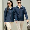 Mẫu áo khoác đồng phục công ty Windbreaker màu xanh đen - 1